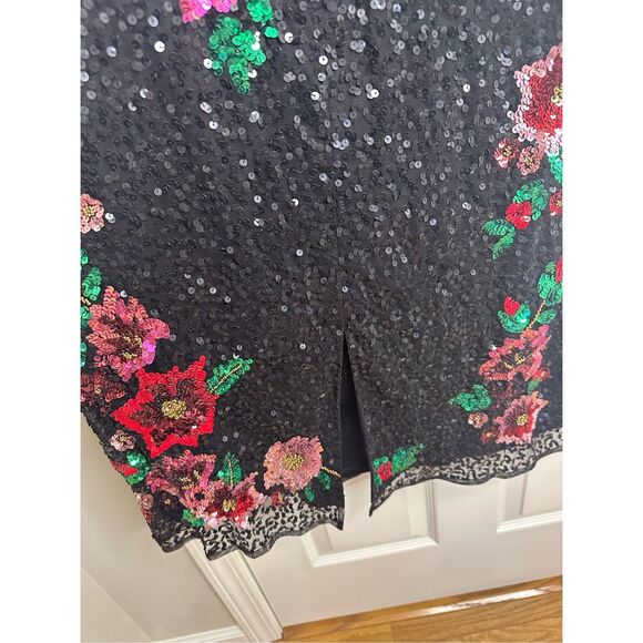 Mac Duggal Sz 16 Style5596 Black Floral Sequin Formal Evening Gown NWT MSRP $698 - Picture 8 of 12